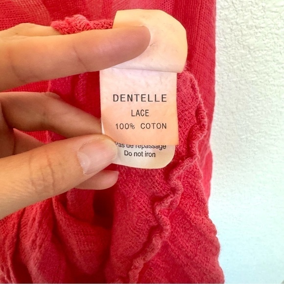 Sunday St. Tropez Blouse Women's M/L Linen Pullover Tunic Top Gauze Pink - Picture 4 of 9